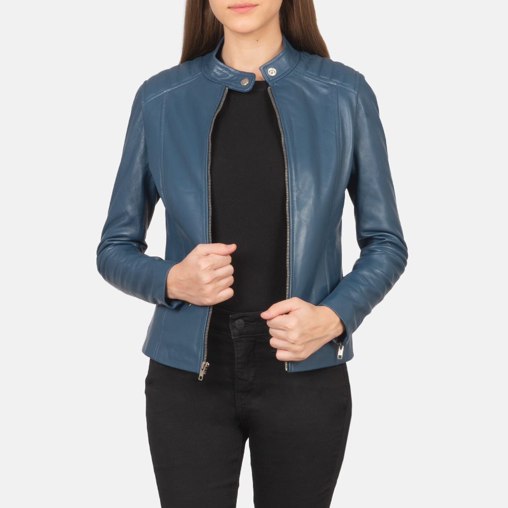 Blue Leather Jackets for Women 100 Real Leather The Jacket Maker