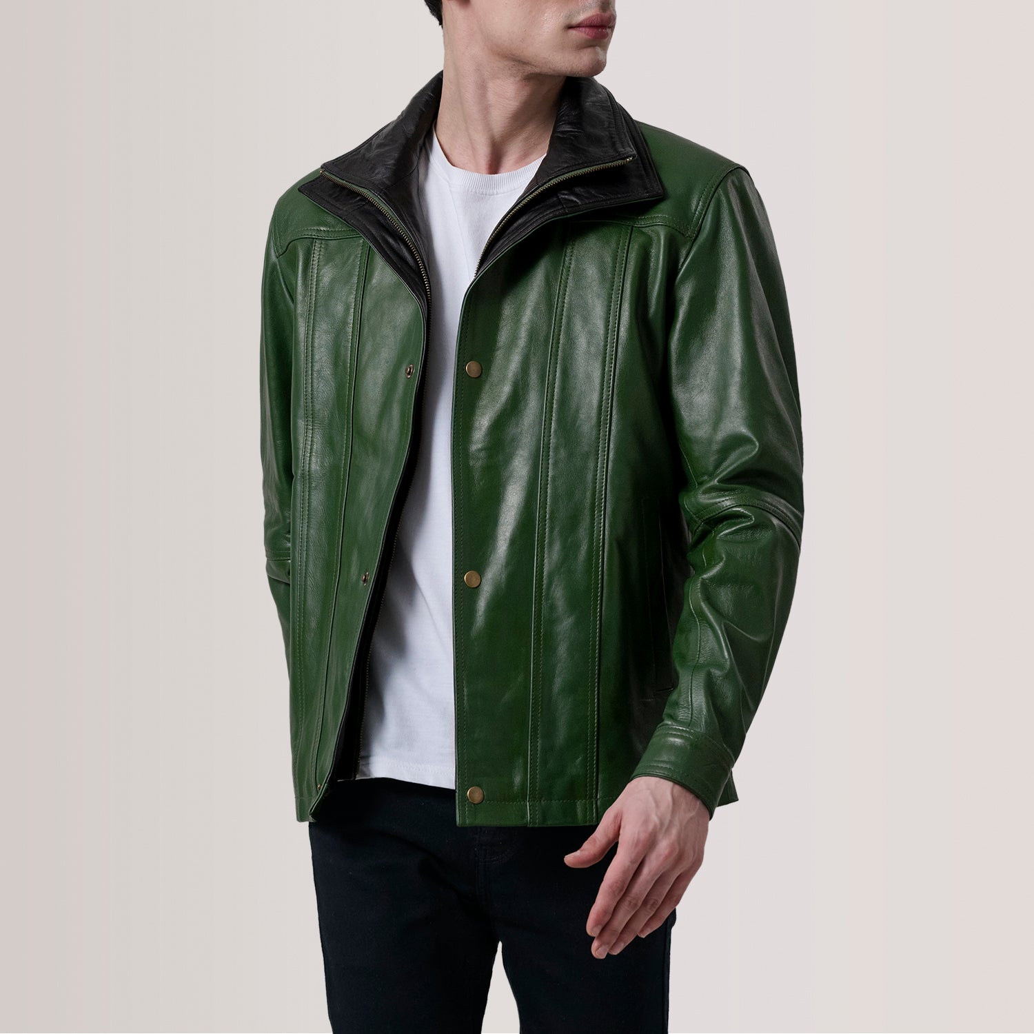 ジャケット・アウター 70s Leather Jacket Green Men_sKlenGreenClassicJacketOpe