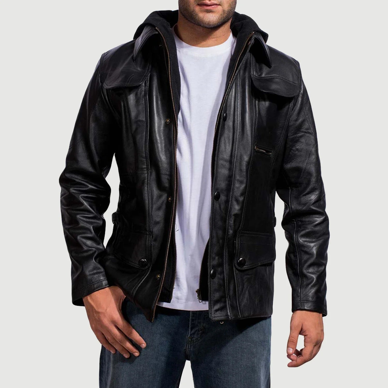 Men's Hooded Leather Jackets | Utility & Edge | The Jacket Maker