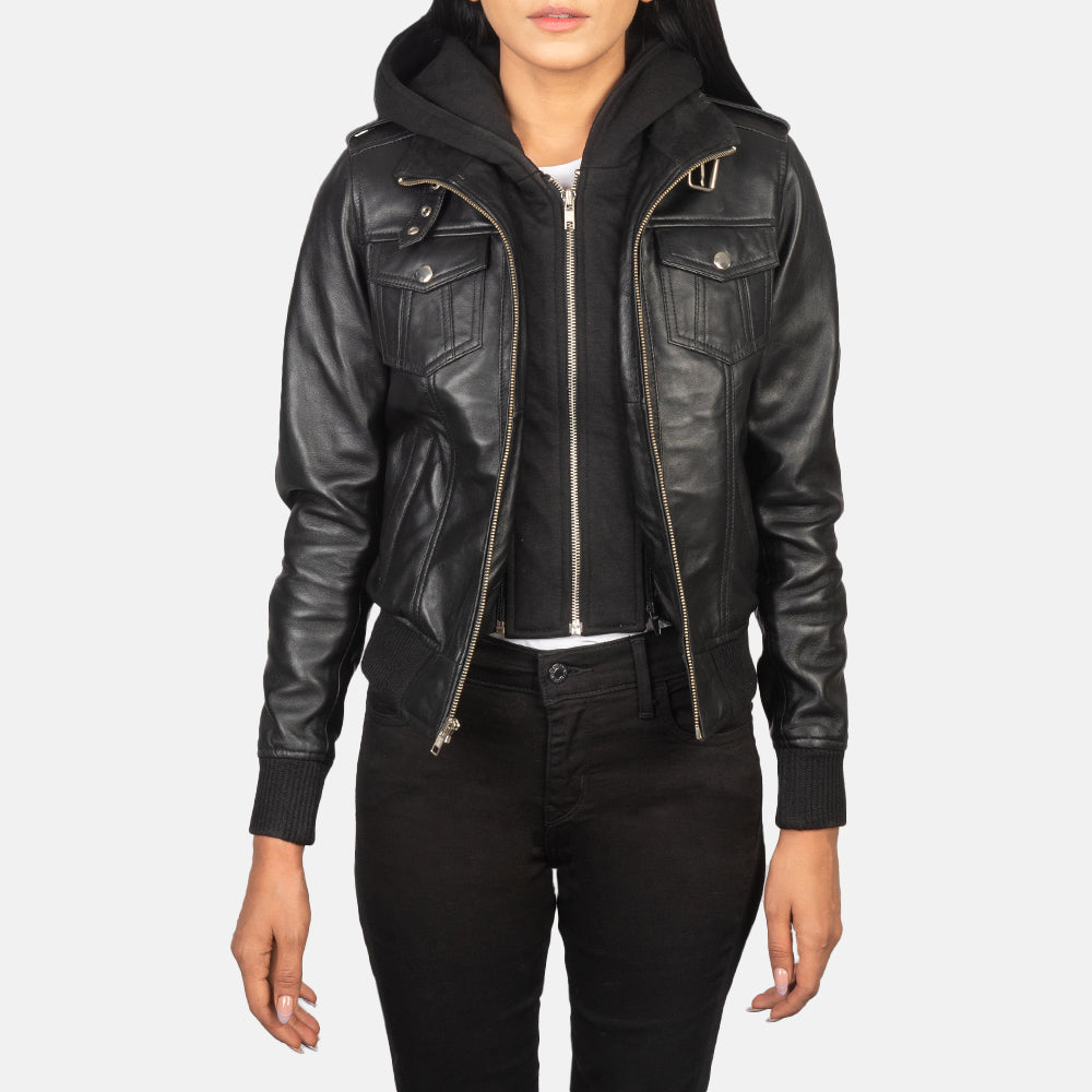 Leather varsity jacket womens Clearance