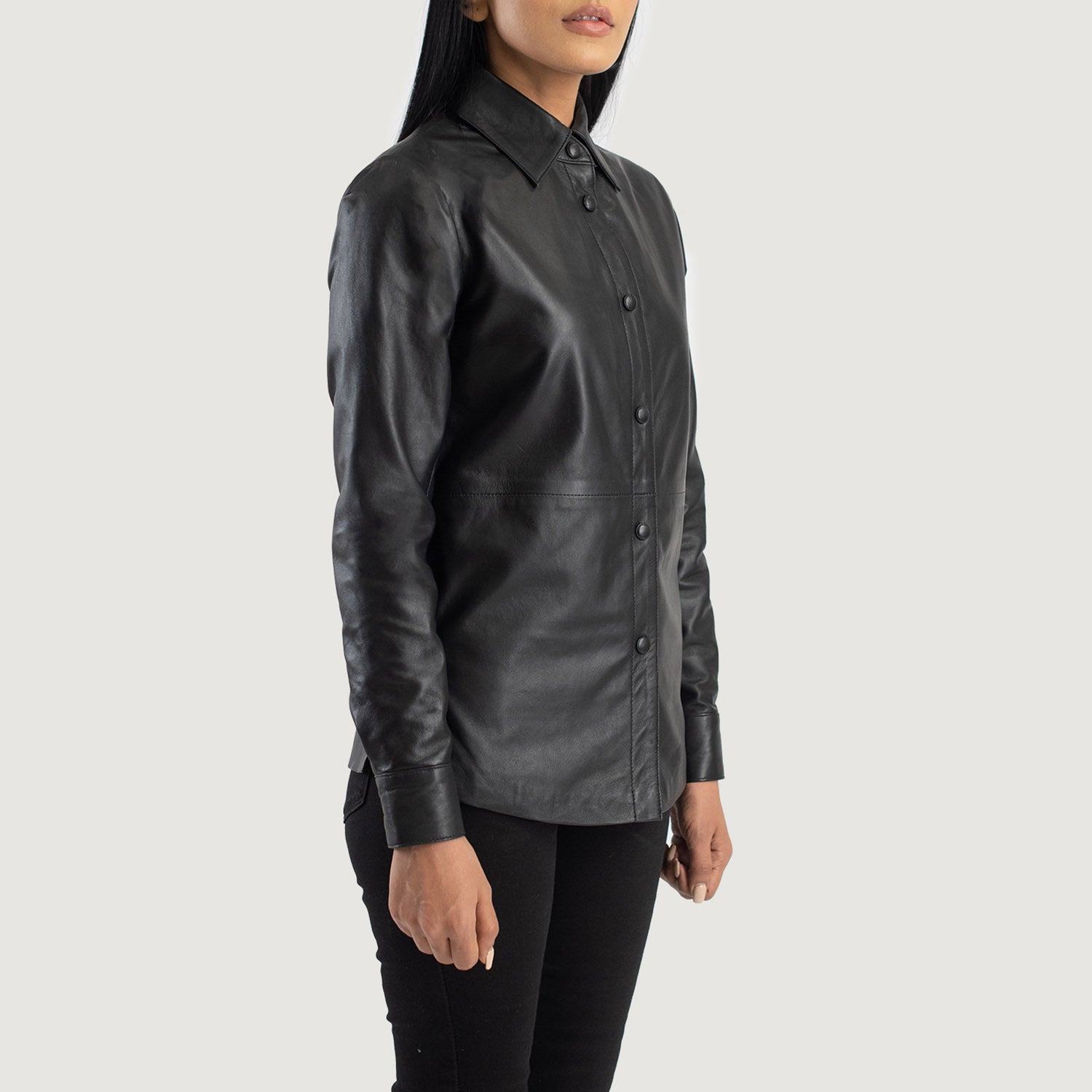 『TEN HIDE LEATHER JKT BLACK M』 Buy Black Signature Leather Collared Jacket from Next Singapore