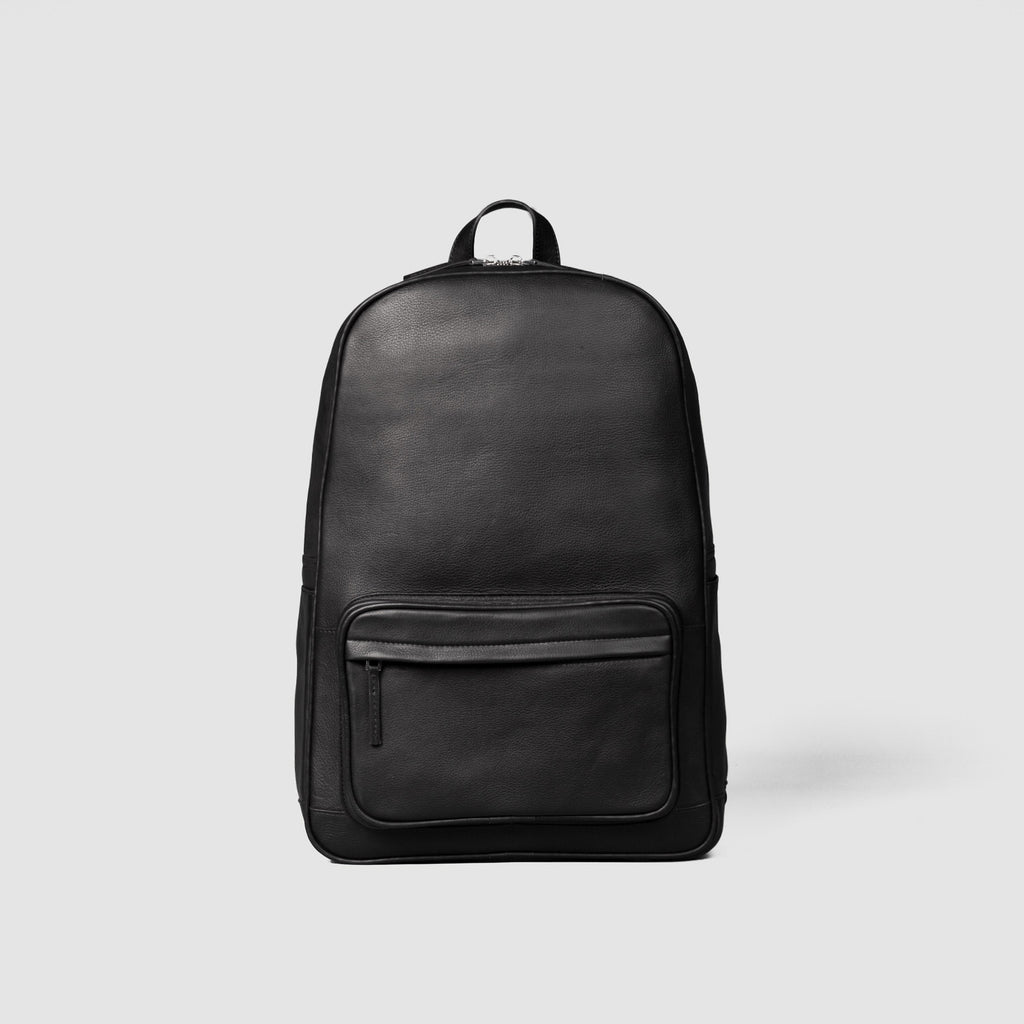 Mens black leather backpack outlet