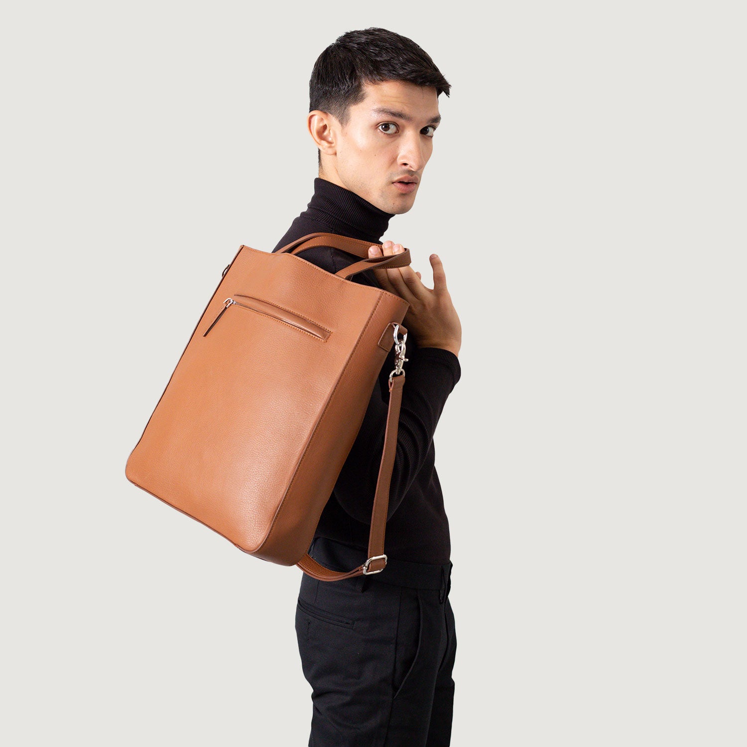 Men's The Poet Brown Leather Tote Bag – The Jacket Maker