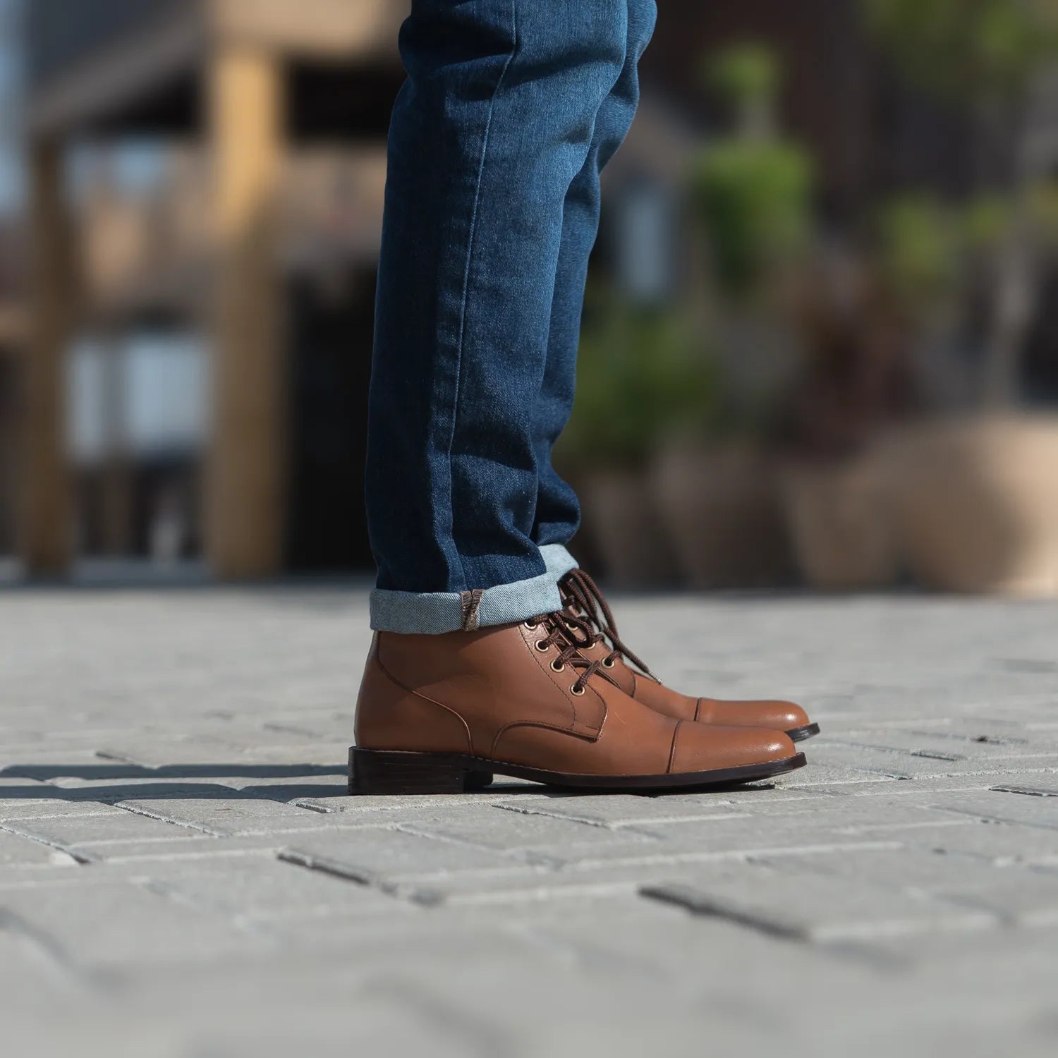 Men s Knight Derby Tan Leather Boots The Jacket Maker