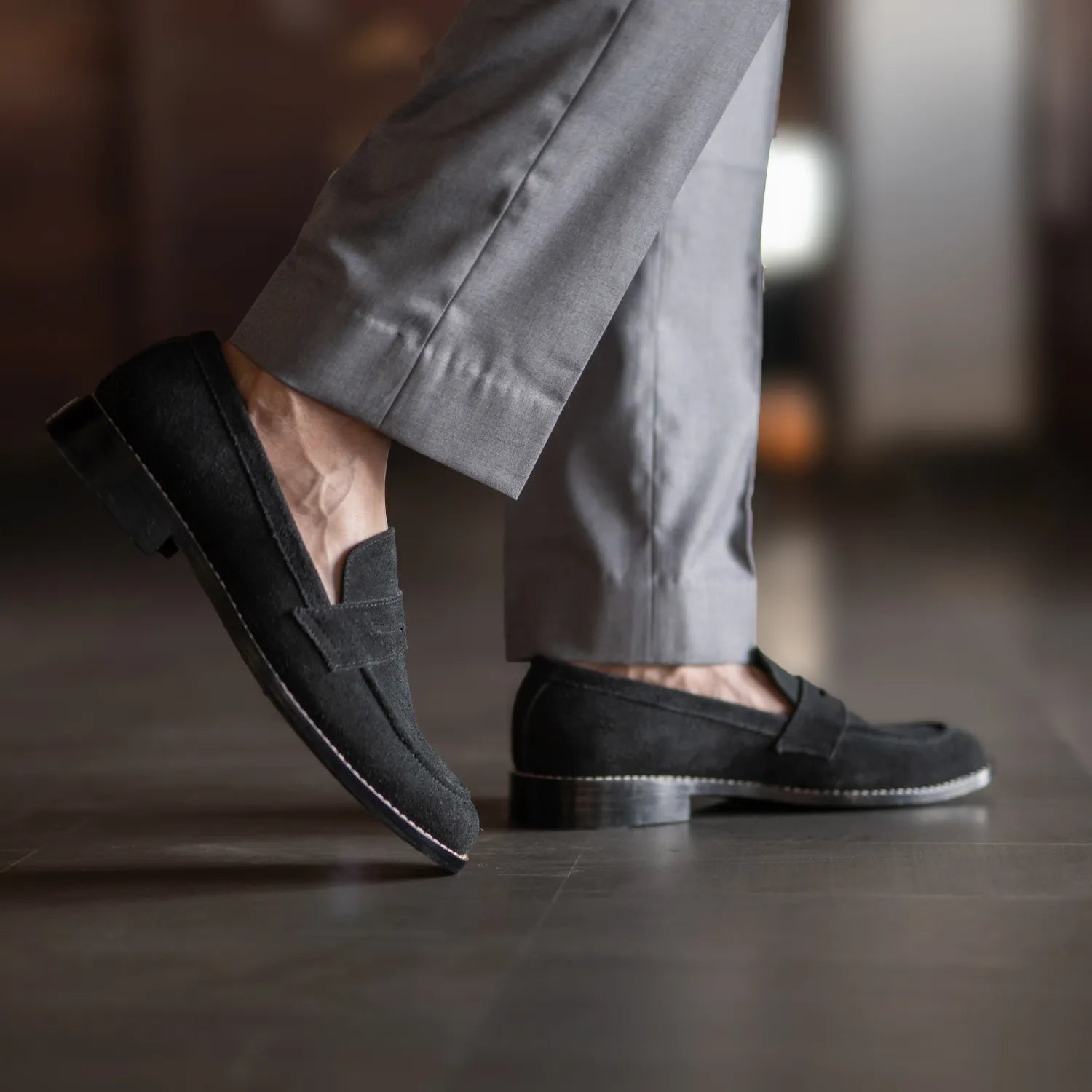 Men's Baxton Black Suede Leather Loafers – The Jacket Maker