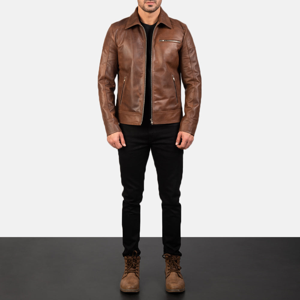Mens leather biker sale