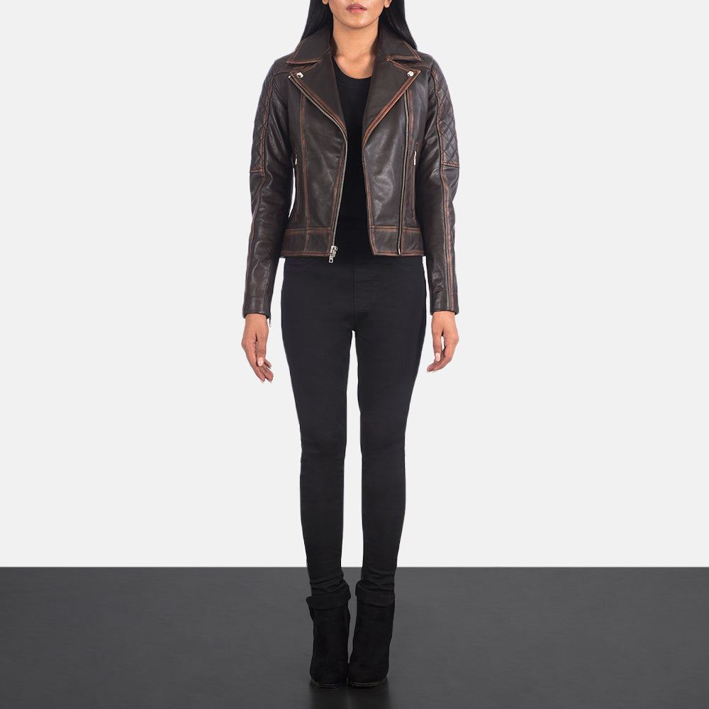 Women's goatskin leather jacket on sale
